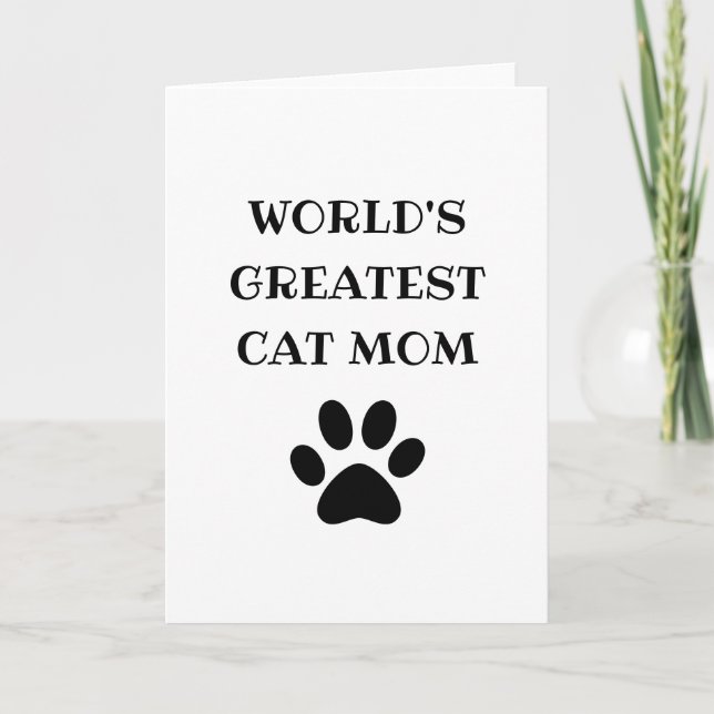 World's Greatest Cat Mum Custom Text Personalised Card (Front)