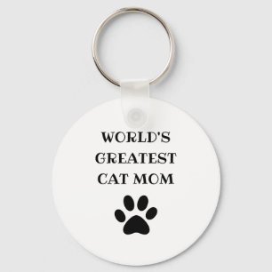 World's Greatest Cat Mum Custom Text Personalised Key Ring