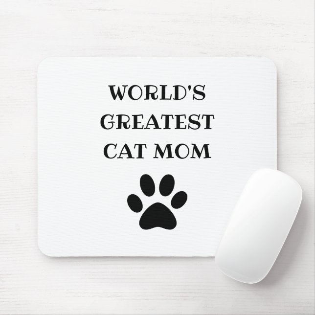 World's Greatest Cat Mum Custom Text Personalised Mouse Pad (With Mouse)