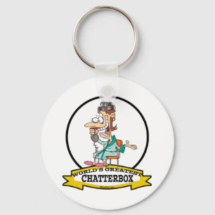 WORLDS GREATEST CHATTERBOX WOMEN CARTOON KEY RING