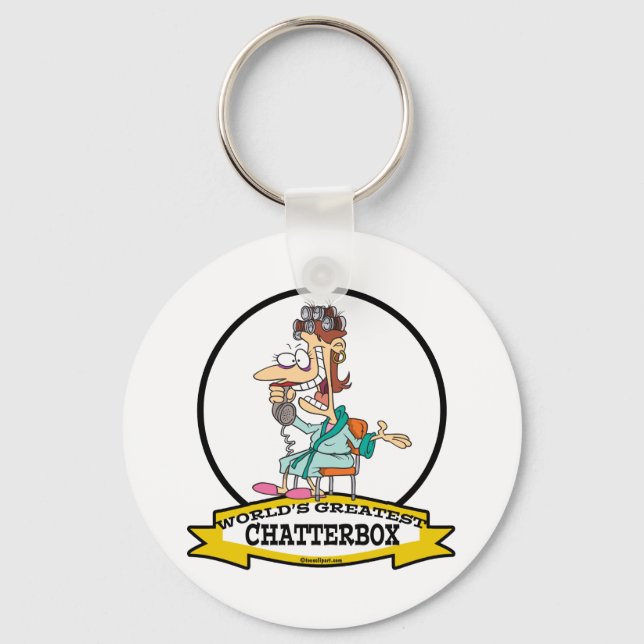 WORLDS GREATEST CHATTERBOX WOMEN CARTOON KEY RING (Front)