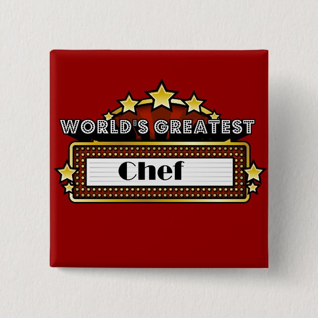 World's Greatest Chef 15 Cm Square Badge (Front)