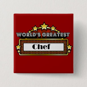 World's Greatest Chef 15 Cm Square Badge
