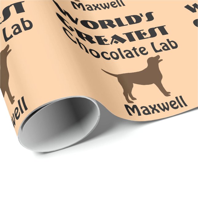 World's Greatest Chocolate Lab Dog Wrapping Paper (Roll Corner)