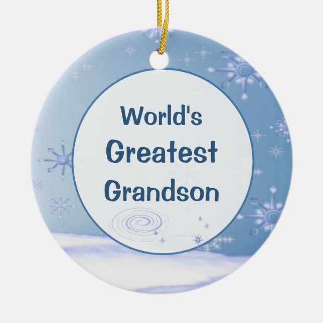 World's Greatest  Christmas Grandson  Ornament (Front)