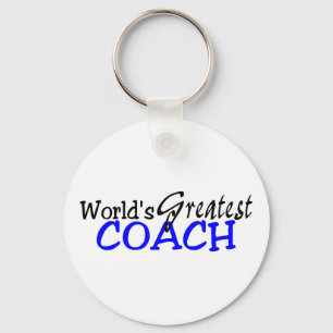 Worlds Greatest Coach Blue Black Key Ring