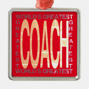 Worlds Greatest Coach Metal Ornament
