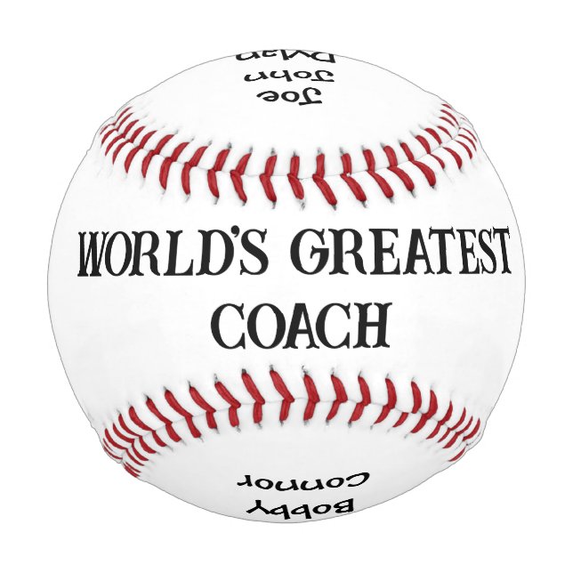 World's Greatest Coach Personalised Baseball (Front)