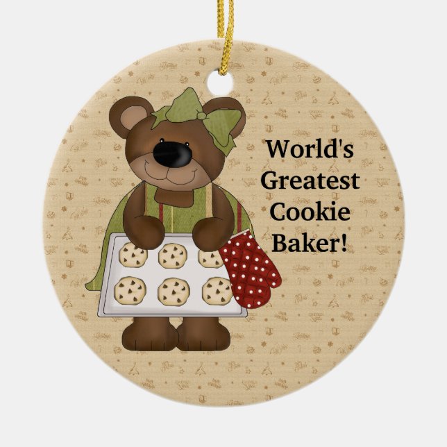 World's Greatest Cookie Baker Ceramic Ornament (Front)