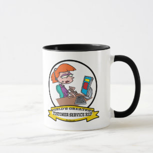 WORLDS GREATEST CUSTOMER SERVICE REP CARTOON MUG