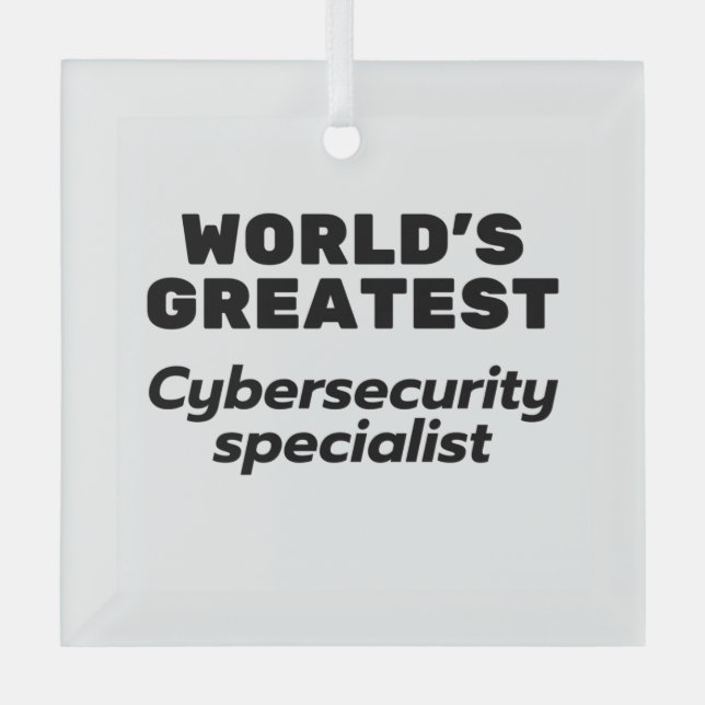 World's greatest Cybersecurity Specialist Glass Tree Decoration (Front)