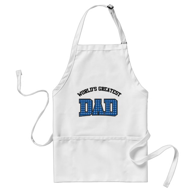 Worlds Greatest Dad Apron Plaid (Front)