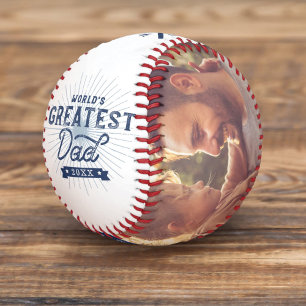 World's Greatest Dad Baseball Bat Monogram & Photo