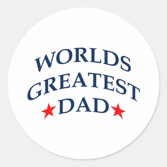 Worlds Greatest Dad Classic Round Sticker (Front)