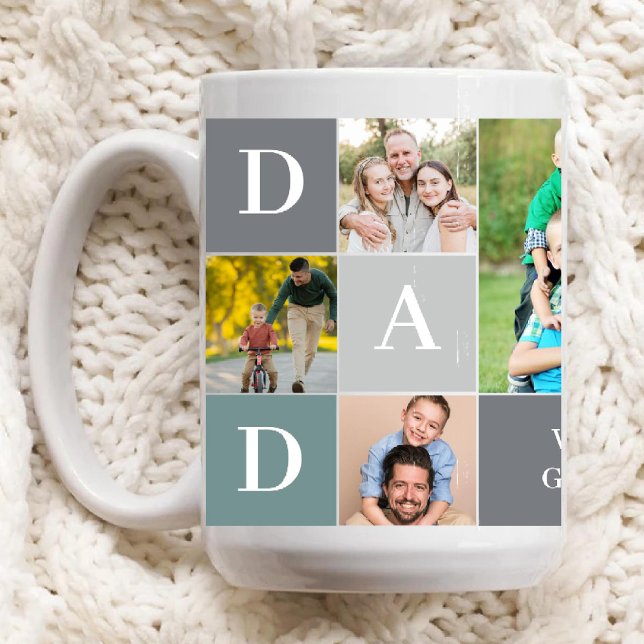 Worlds Greatest Dad Colour Grid 5 Photo Collage Mug (Worlds Greatest Dad Color Grid 5 Photo Collage Mug)