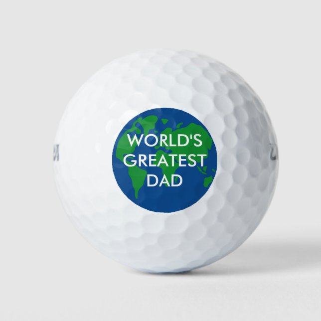 World's Greatest Dad custom golf ball set gift (Front)