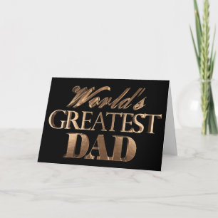 World's Greatest Dad Elegant Text Gold Typography Card