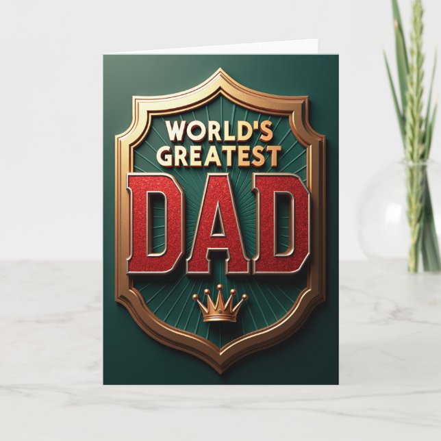Worlds Greatest Dad Emblem Card (Front)