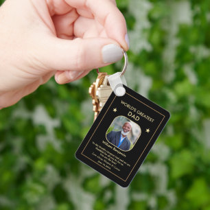 World's Greatest Dad Father Photo Custom   Key Ring