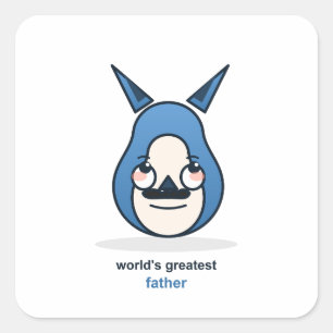 World's Greatest Dad Fox Square Sticker