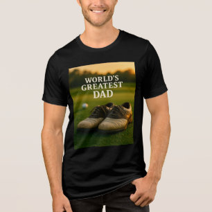 World's Greatest Dad – Golf Shoes at Sunset Tri-Blend Shirt