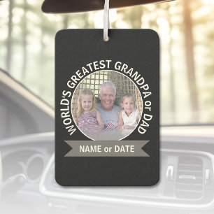 World's Greatest Dad Grandpa Custom Photo Template Car Air Freshener