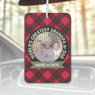 World's Greatest Dad Grandpa Custom Photo Template Car Air Freshener