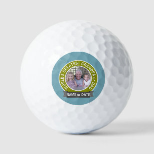 World's Greatest Dad Grandpa Custom Photo Template Golf Balls
