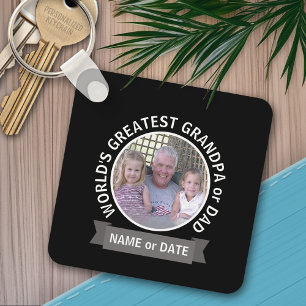 World's Greatest Dad Grandpa Custom Photo Template Key Ring