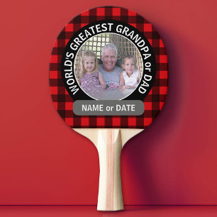 World's Greatest Dad Grandpa Custom Photo Template Ping Pong Paddle