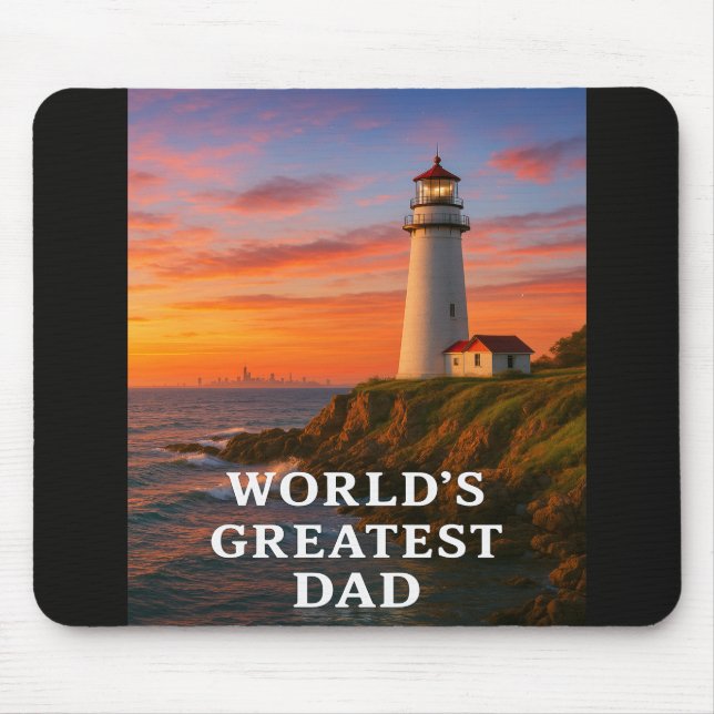 World's Greatest Dad – Lighthouse Edition Mouse Pad (Front)
