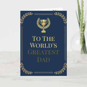 Worlds Greatest Dad NavyBlue Father's day greeting Card
