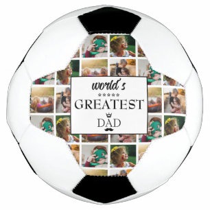 World's Greatest Dad Photo Collage Soccer Ball