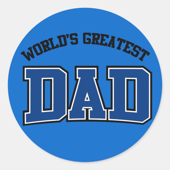 Worlds Greatest Dad Stickers Blue (Front)