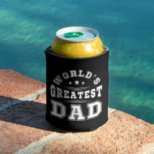 World's Greatest Dad Typography Father's Day Gift Can Cooler