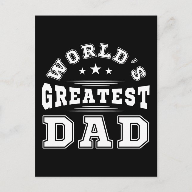 World's Greatest Dad Typography Father's Day Gift Postcard (Front)