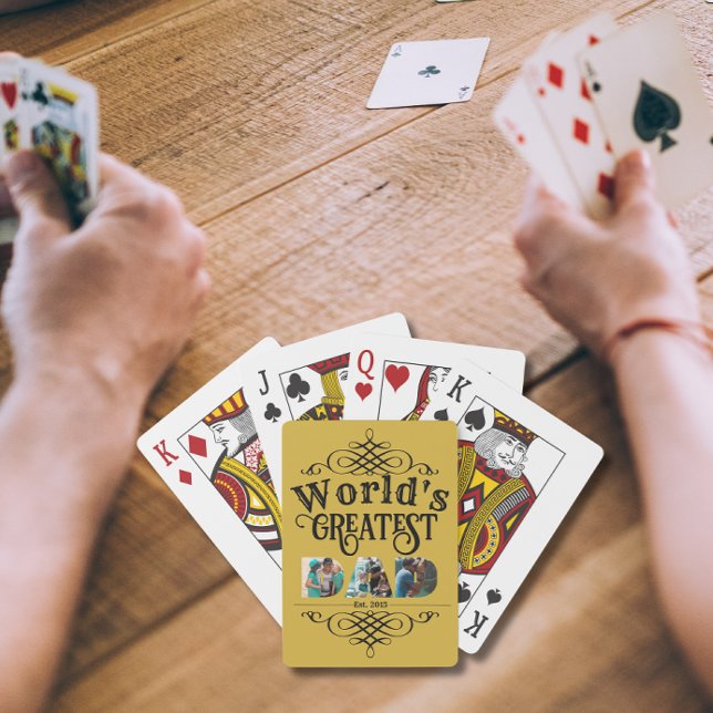 World's Greatest DAD with 3 Photo frames Playing Cards (Creator Uploaded)
