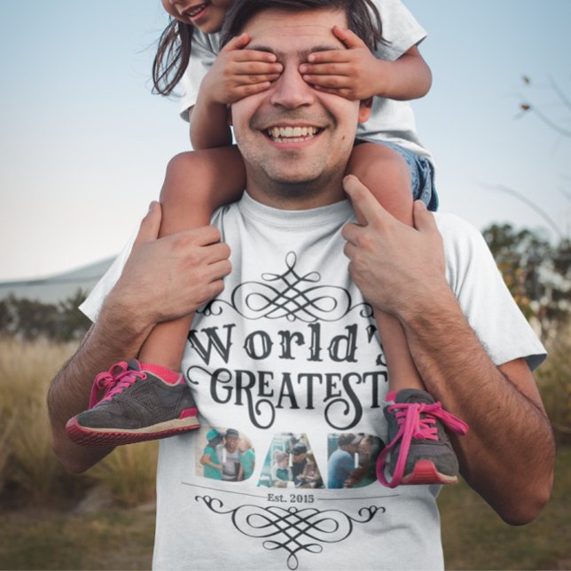 World's Greatest DAD with 3 Photo frames T-Shirt (Creator Uploaded)