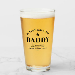 World's Greatest DADDY Black Personalised Pint Glass