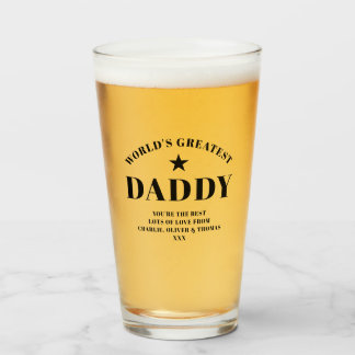 World's Greatest DADDY Black Personalised Pint Glass