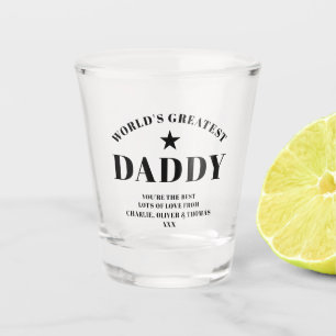 World's Greatest DADDY Black Personalised Shot Glass