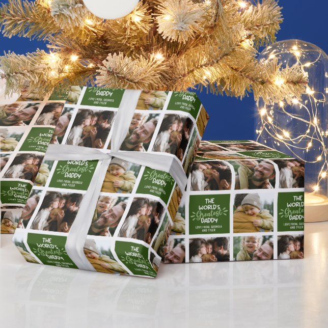 World's Greatest Daddy Photo Collage Wrapping Paper (Holidays)
