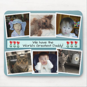 Worlds Greatest Daddy - Six Photo Template Mouse Pad