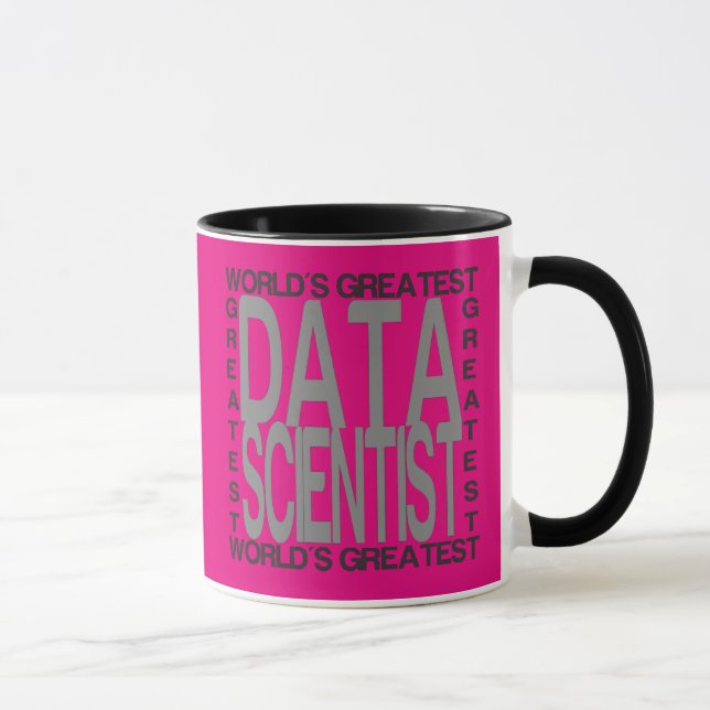Worlds Greatest Data Scientist in Silver Text Mug (Right)