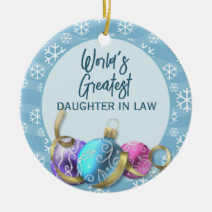 World's Greatest Daughter In law Christmas Ceramic Tree Decoration