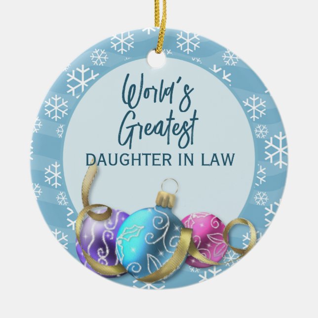 World's Greatest Daughter In law Christmas Ceramic Tree Decoration (Front)