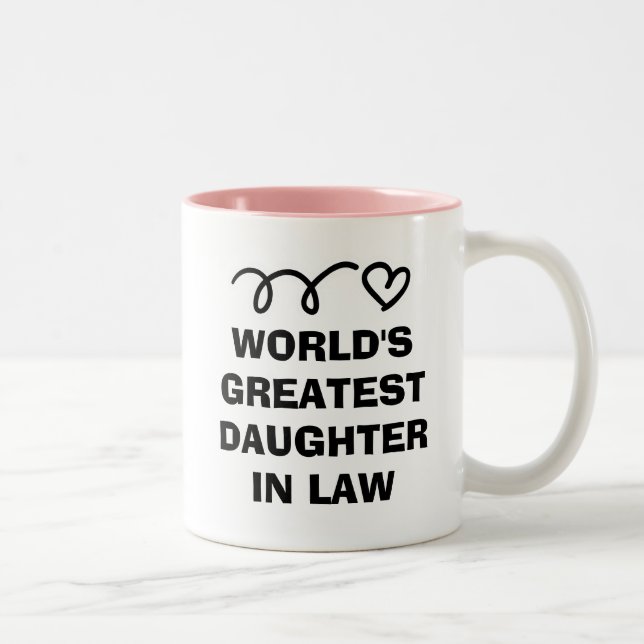 World's Greatest Daughter in Law custom Two-Tone Coffee Mug (Right)