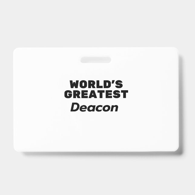 World's greatest Deacon ID Badge (Front)