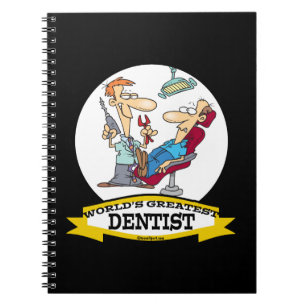WORLDS GREATEST DENTIST MEN CARTOON NOTEBOOK