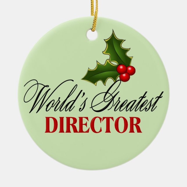 World's Greatest Director Ceramic Tree Decoration (Front)
